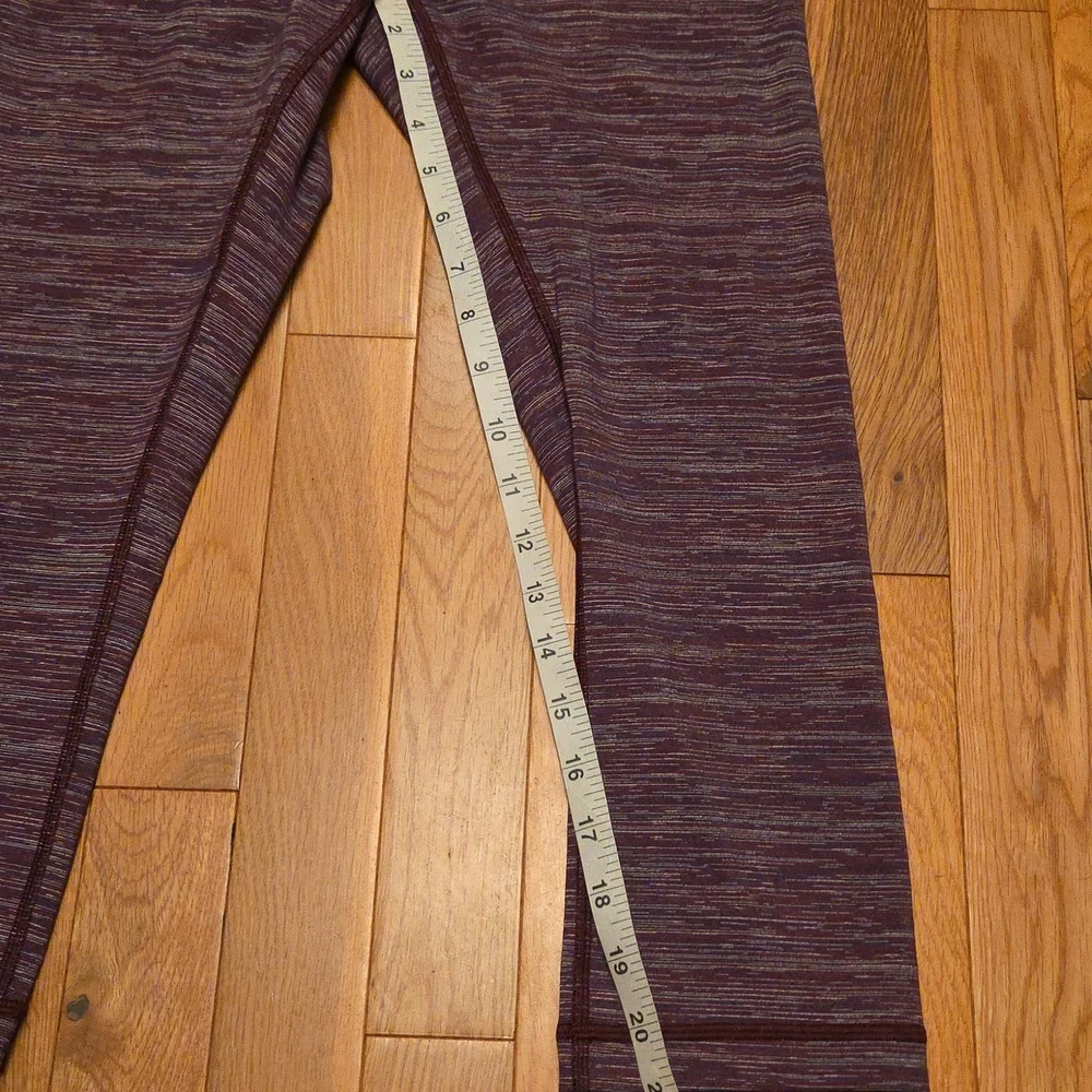 Lululemon Wunder Under High Rise 21" Inseam Leggings Size 6 Pink Purple Striped - Picture 7 of 9